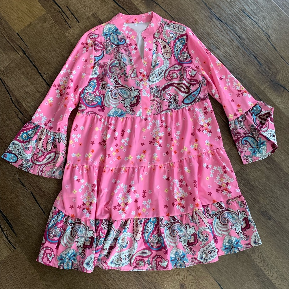 Pink dress long sleeve